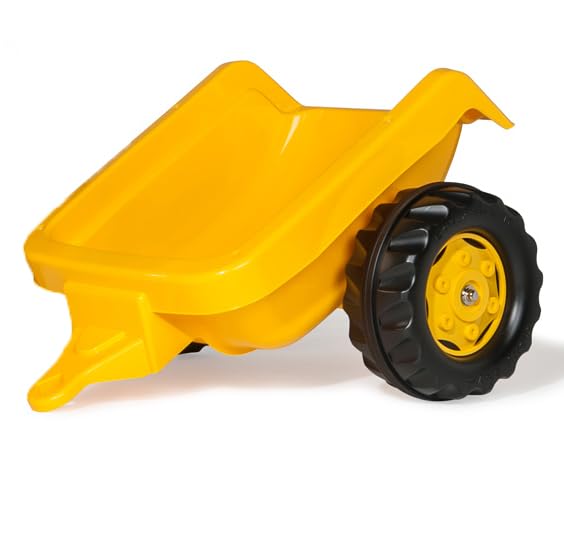 Rolly Toys Cat Construction Pedal Tractor: Front Loader Tractor With Detachable Trailer, Youth Ages 2.5+ , Yellow