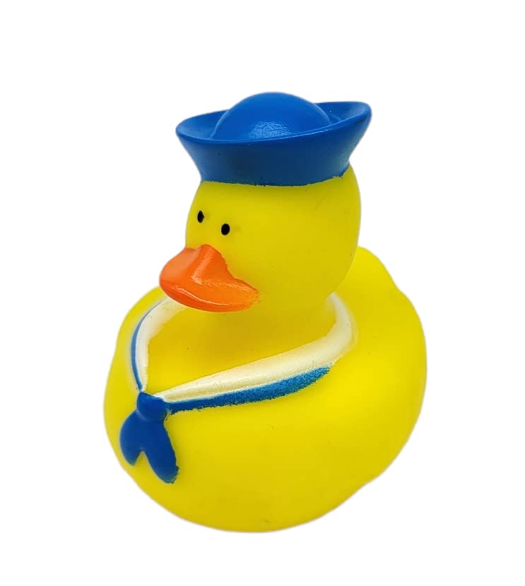Cool Rubber Ducks (2') Standard Size. (12 Pack) Cute Duck Bath Tub Pool Toys. (Nautical Rubber Duckies)