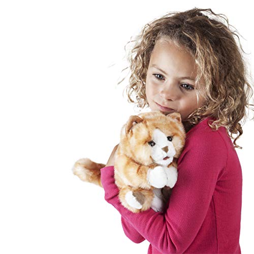 Folkmanis Orange Tabby Kitten Hand Puppet - Plush Toy, Orange & White, 1 EA, Ideal for Playtime and Storytelling