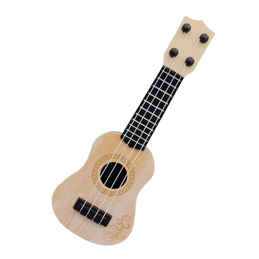 Toddmomy Ukulele Musical Toy for Kids - Plastic Ukulele Toy with Nylon Strings - Beginner Friendly (Beige)