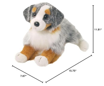 Douglas Australian Shepherd Plush Stuffed Animal - Gray/Rust/White - 16 (41 cm) Long Soft Toy for Kids and Collectors