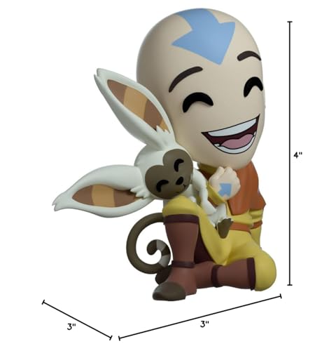 Youtooz Avatar Aang 4 Inch Vinyl Action Figure - Avatar the Last Air Bender Aang & Momo, Youtooz Avatar The Last Airbender Colle