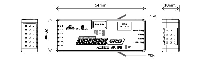 FrSky Archer Plus GR8 Receiver - Aluminum, High Performance, Compatible with FrSky Transmitters