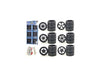 Ymctoys 1:18 Scale Model Car Black Spokes Rims Replacement 6Set