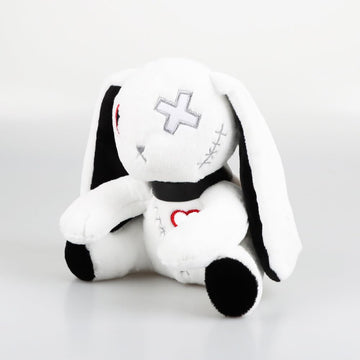 Biubiulove Goth Rabbit Plush Toy, Gothic Bunny Plushie Stuffed Animal Toy, Dreadful Rabbit Doll For Halloween Easter Christmas B