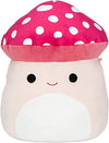 Squishmallows 8 Inch Malcolm Mushroom Plush Toy - Soft Pink Polyester Stuffed Animal