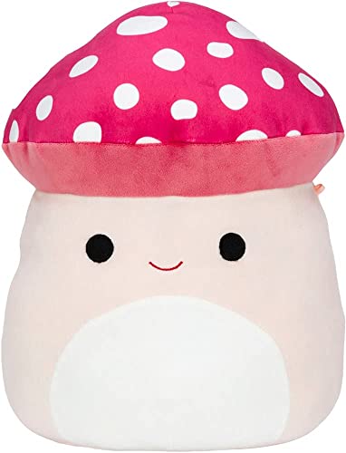 Squishmallows 8 Inch Malcolm Mushroom Plush Toy - Soft Pink Polyester Stuffed Animal