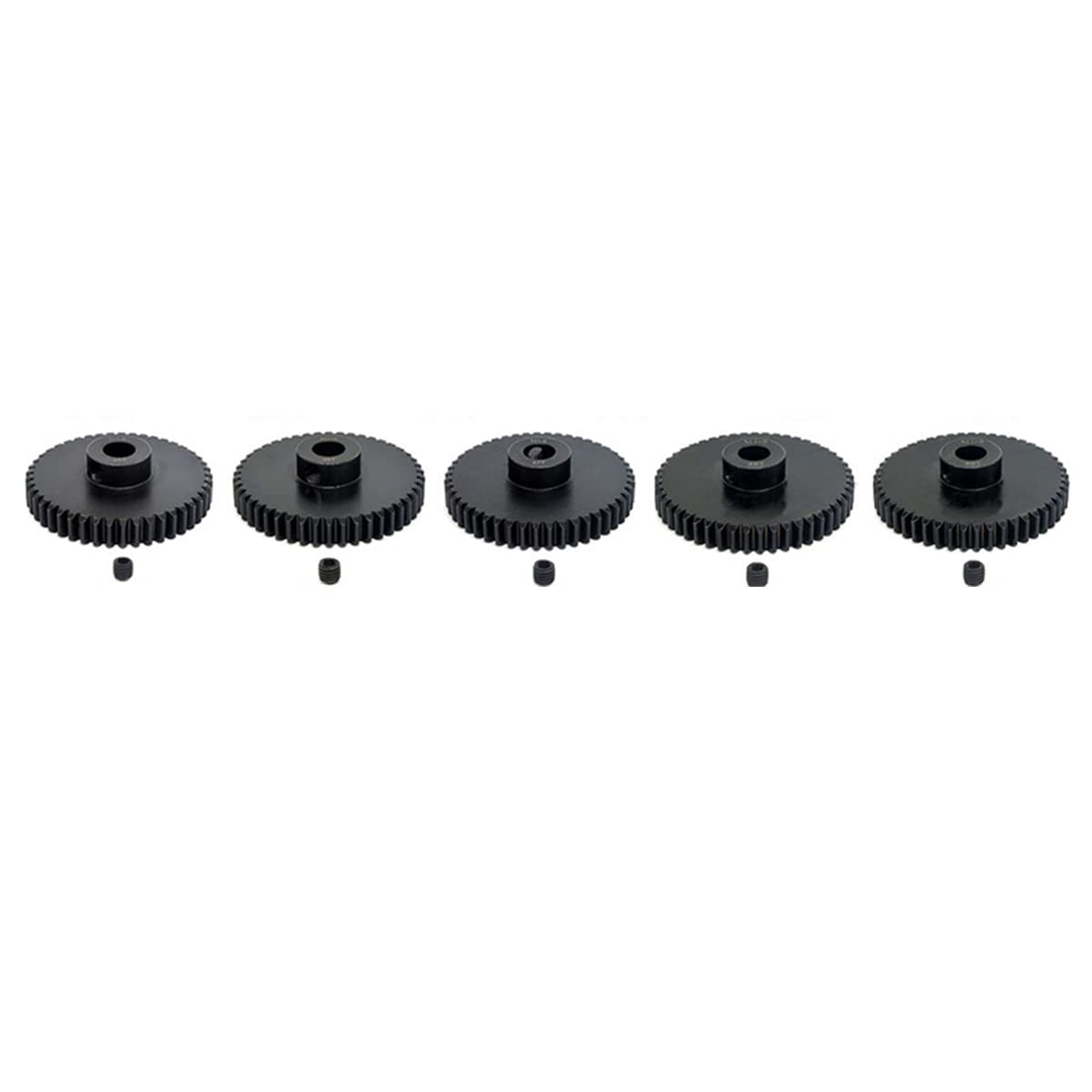 KingVal Replacement 5PCS M1 8mm 45T 46T 47T 48T 49T Steel Pinion Motor Gear Compatible with 1/5 RC Car Brushed Brushless Motor