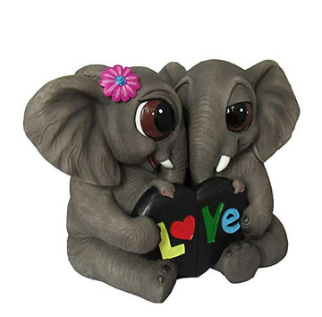 Dwk Decorative Elephant Couple Love Split Figurine | Elephant Sculpture Decor For Couples | Desk Sculpture And Decorative Items Decorations On Put On Shelves - 6.5'