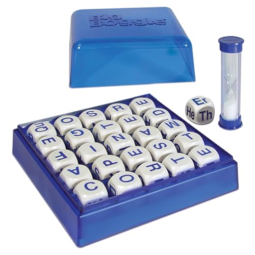Winning Moves Big Boggle Word Game - 5x5 Grid, 25 Letter Cubes, Cardboard, Blue/White, Ages 8+, Model 1147