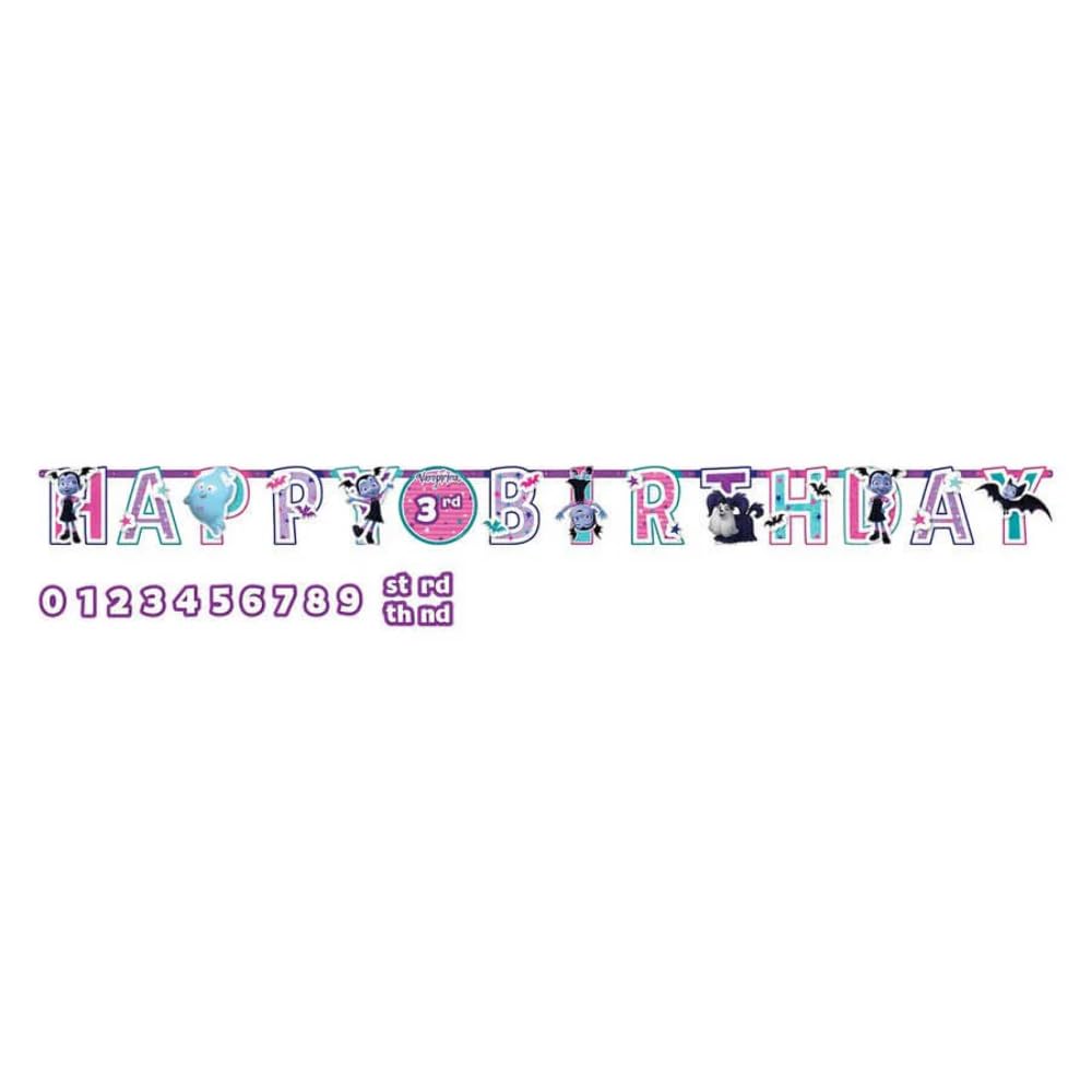 Amscan ©Disney Vampirina Customizable Jumbo Birthday Banner - 1 Pc, Multi-Colored, One Size