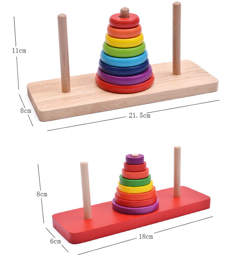 Large Hannoy Tower Wooden 8-Layer 8-Layer Educational Children Hanrota Toy for Primary School Students Logical Thinking Training