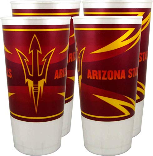 Westrick Arizona State Sun Devils Souvenir Cups 24 oz 4 Pack Team Memorabilia, Collectibles, Great for Parties & Decor, Reusable
