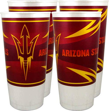 Westrick Arizona State Sun Devils Souvenir Cups 24 oz 4 Pack Team Memorabilia, Collectibles, Great for Parties & Decor, Reusable
