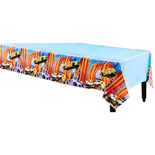 Adorable Hot Wheels Wild Racer Plastic Table Cover - 54' X 96' (1 Pc.) - Vibrant Design & Easy Cleanup - Perfect For Party Decorations