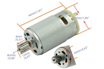 Chancs Gear Electric 390 Motor Dc 6V 19000Rpm Diy Model Making Parts With 12-Tooth Gear 2Pcs With Replace Rs-380