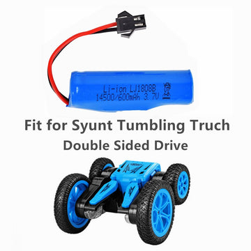 2 Pack 3.7V 600mAh Li-ion Rechargeable Battery 1450cell with USB Charger Cable for Double Sided Rotating Tumbling Amphibious RC