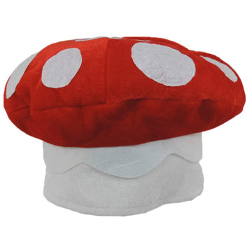 Red & White Spotted Mushroom Plush Novelty Hat