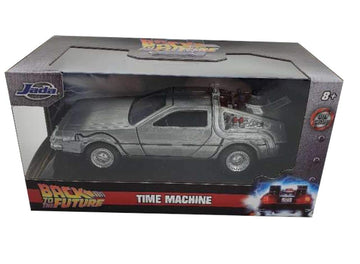 DeLorean DMC (Time Machine) Brushed Metal ''Back to the Future Part I'' (1985) Movie ''Hollywood Rides'' Series 1/32 Diecast Mod
