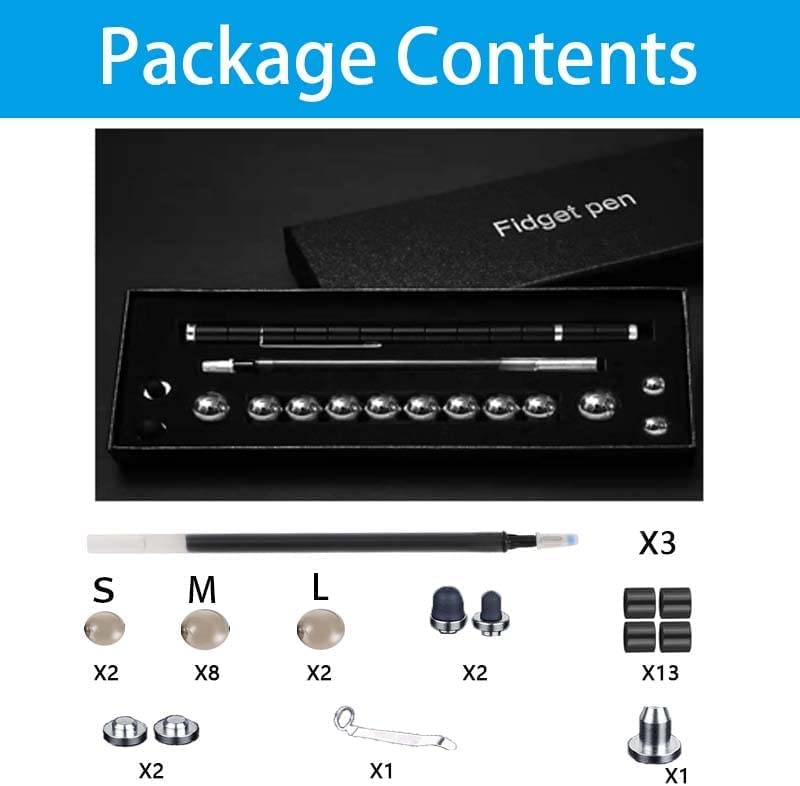 Fidget Pen,Magnetic Pen, Decompression Magnetic Fidget Toy Pen, Magnet Pen Fidget Toy Relieve Pressure Novel Toy Gifts For Kids Or Friends! (Black)