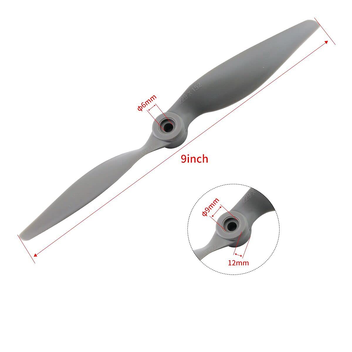 SoloGood 8PCS CCW Gemfan APC Nylon Propeller 9060 Prop for RC Airplane with Adapter Rings