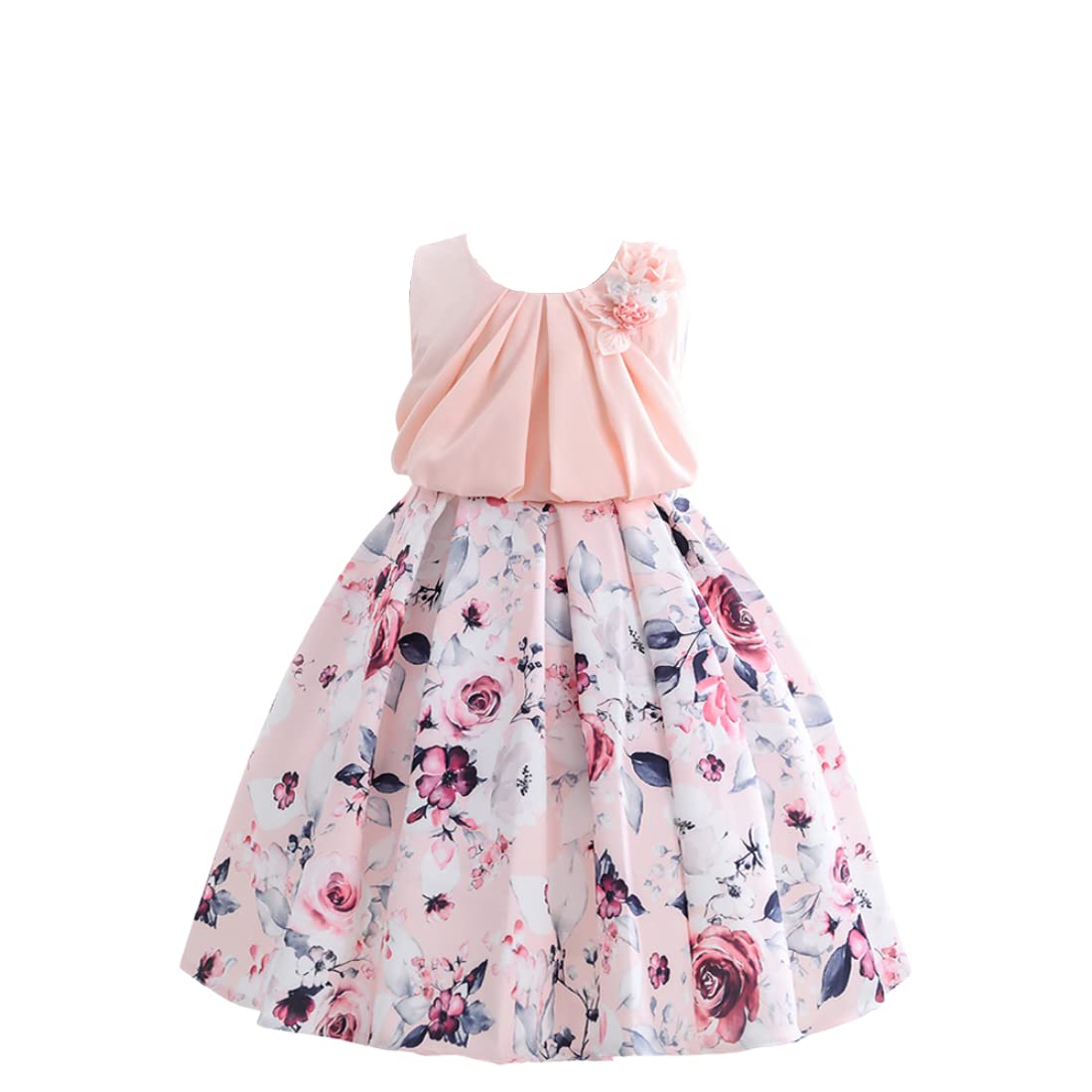Cosplay Life Elegant Flower Dress for Girls Young mature-themed Fashion Bow Flower Waistline Kids Party Festival Ages 5-9 Years Old (Peach 7YRS) Cosplay Life Elegant Flower Dress for Girls Young mature-themed Fashion Bow Flower Waistline Kids Party Festival Ages 5-9 Years Old (Peach 7YRS)