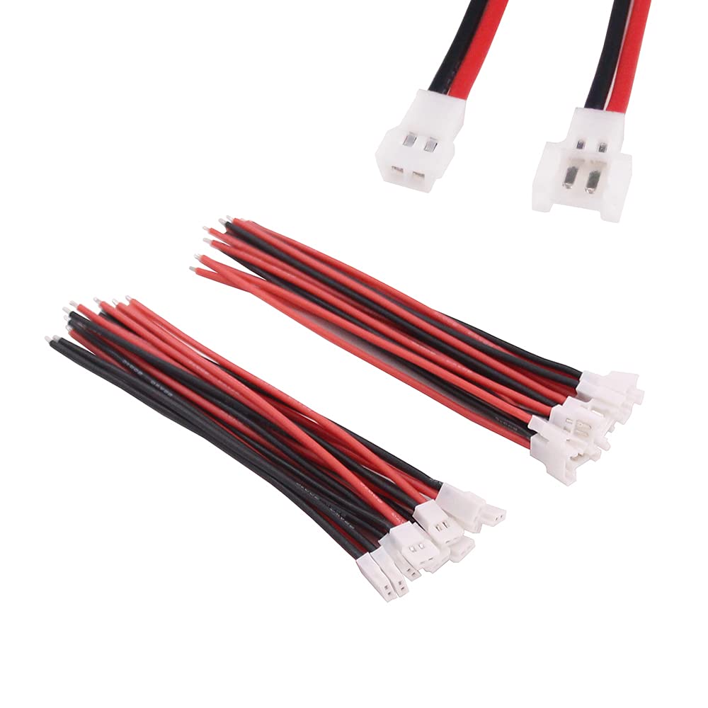 OliYin 10pairs 1S 2 pin Molex 51005 51006 2.0mm Pitch Chage Cable Male and Female Lead Plug Connector for 1S Lipo Battery Chargi
