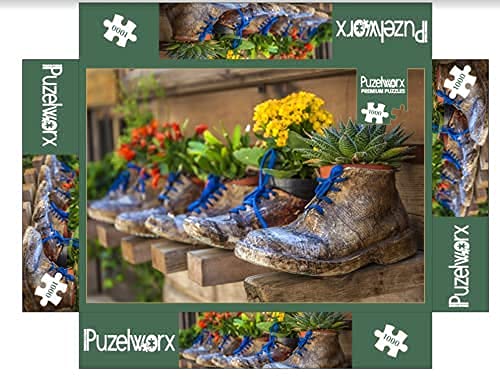 Puzelworx 1000 Piece Jigsaw Puzzle Educational Puzzle Family Game Gift For Adults And Kids (Shoe Flower Pot)