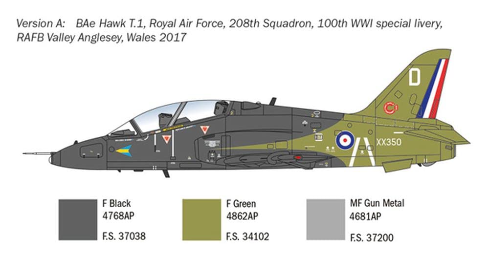 Italeri 2813 1:48 B.Ae. Hawk T. Mk.I, Construction, Stand Model Making, Crafts, Hobby, Gluing, Plastic Kit, Detailed Multi-Coloured, Multicoloured