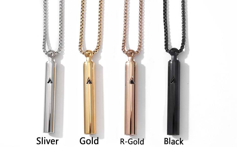 Xeyai Stainless Steel Anxiety Breathe Necklace, Anxiety Relief Items,Mindful Breathing Breathless Necklace For Anxiety, Stress,