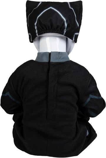 Marvel Black Panther Official Infant Deluxe Costume - Printed Jumpsuit With Booties And Mask Cap (6-12M)