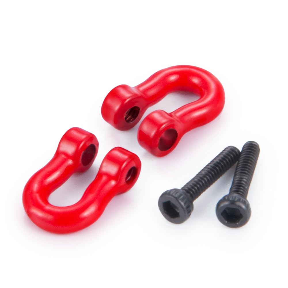 WEFEINO 2Pairs Aluminum Tow Hooks D-Ring Hitch Tow Shackles for TRX4M 1/18 Bronco Defender RC Crawler Car