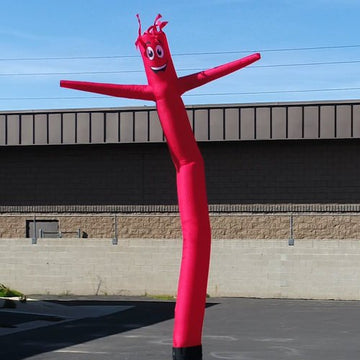 FFN Red Inflatable Tube Man 20ft Dancing Puppet - Air Powered, Outdoor Use, Polyester
