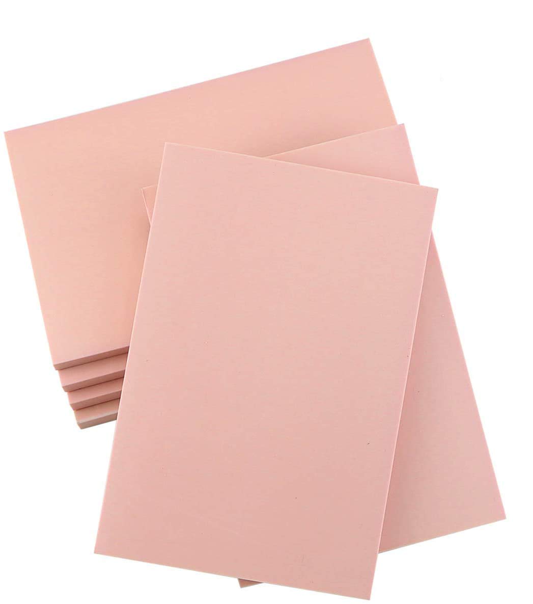 Oopsu 6 Pack 4'X6' Pale Pink Rubber Stamp Carving Blocks Rubber Carved Brick For Stamp Soft Rubber Crafts And Diy Craft Project