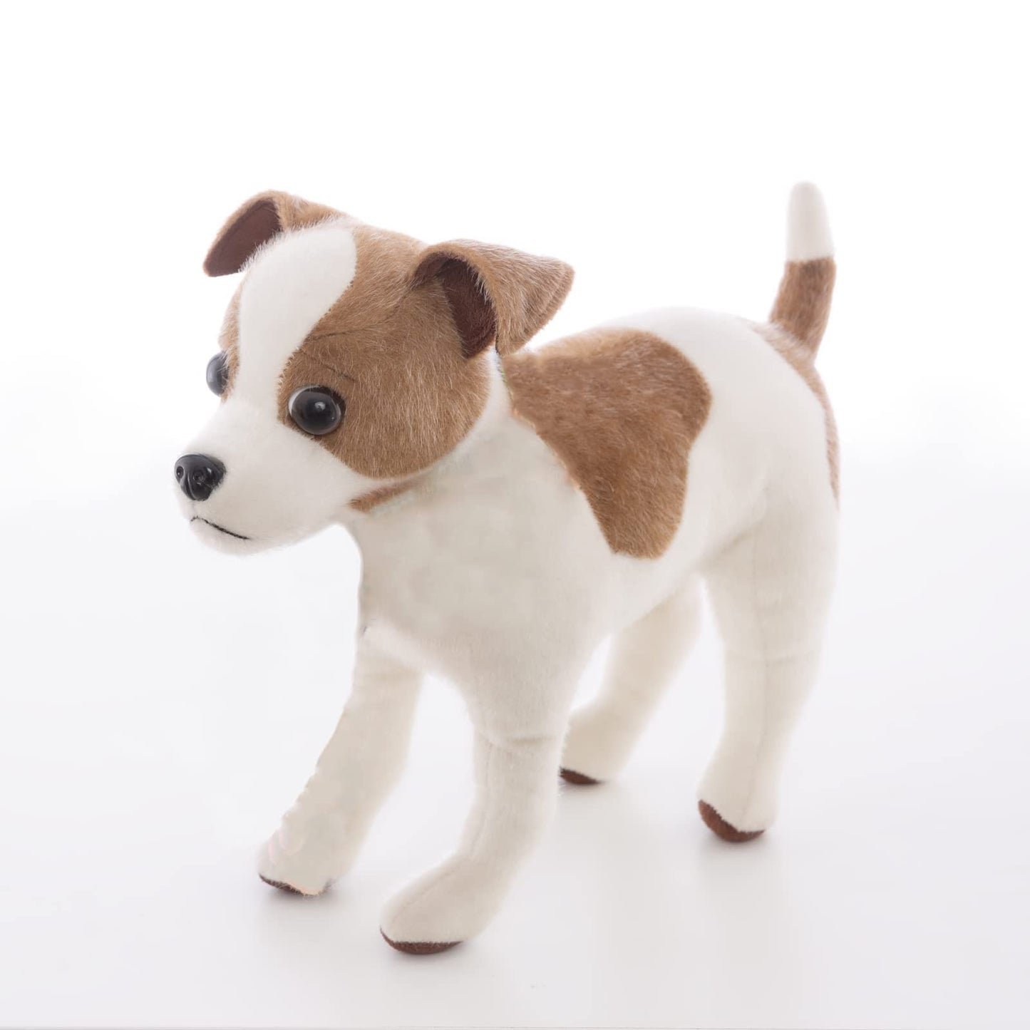 Cu-Mate 12'' Realistic Jack Russell Terrier Plush - White & Brown Standing Puppy Dog Stuffed Animal Gift