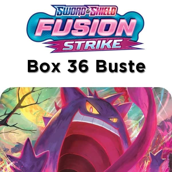 Pokemon TCG Fusion Strike Booster Box - 36 Packs, Multi, Model 179-81916, Paper Display