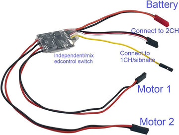 Dual Way Bidirectional Brushed 5A ESC 2S-3S Lipo Speed Control for RC Model Boat Tank 130 180 Brushed Motor Spare Parts