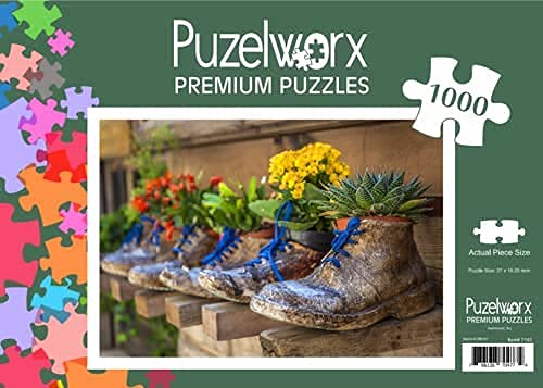 Puzelworx 1000 Piece Jigsaw Puzzle Educational Puzzle Family Game Gift For Adults And Kids (Shoe Flower Pot)
