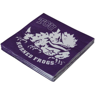 TCU Horned Frogs Luncheon Napkins - Officially Licensed - 12 7/8 x 12 7/8-2-Ply Thick Napkins with University Logo, 16 Pack by W
