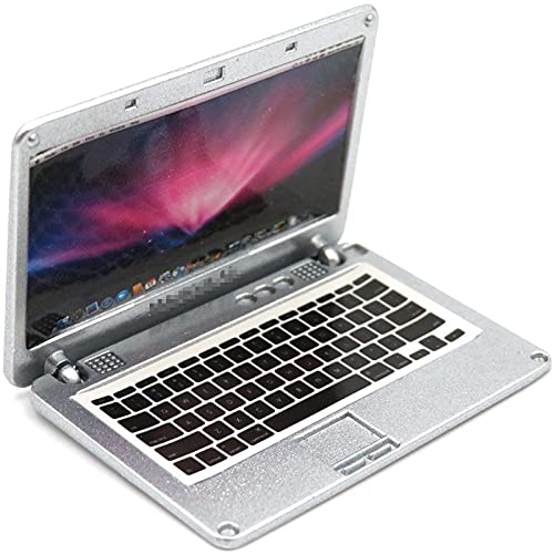 Dollhouse Accessories 1:12 Silver Mini Laptop Miniature Scene Model Scale
