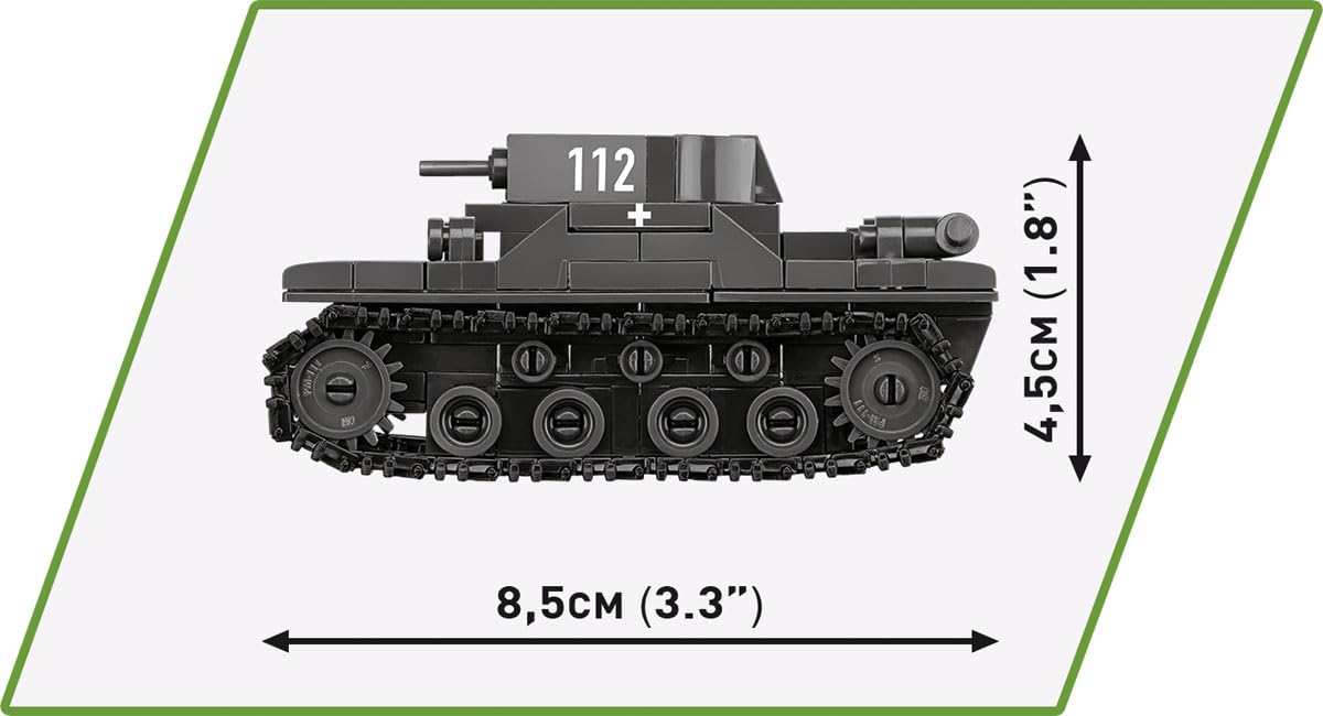 COBI Historical Collection WWII Model 2740 Set - Renault R35, Valentine IX & Panzer I, Multicolored, Plastic, 6.02x44.99x28.02 cm