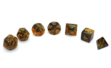CREEBUY DND Polyhedral Dice for Dungeon and Dragons D&D RPG Role Playing Games Gold Black Dice with Dice Bag