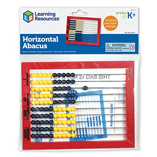 Learning Resources 2-Color Desktop Abacus, Red Frame, Color Coded, Math Concepts, Ages 5+