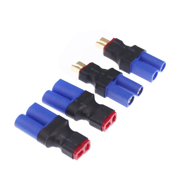 rflaueo 4pcs T-Plug Style to EC5 Male Female RC Connector Adapter(E09-4)