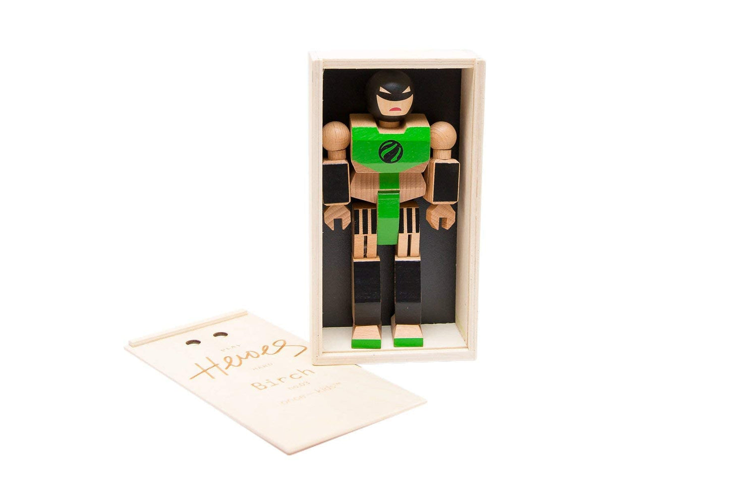Once Kids Playhard Hero Action Figures – Birch Wood Baby Toys For Imaginative Play – Sturdy & Durable Hero Toy For Kids With Solid Wood Storage Box
