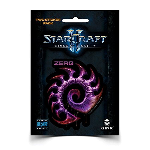 JINX Starcraft II: Wings of Liberty Zerg Sticker, Purple, 2 Multi-Size Stickers