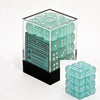 Chessex Dice d6 Sets: Frosted Teal with White - 12mm Six Sided Die (36) Block of Dice