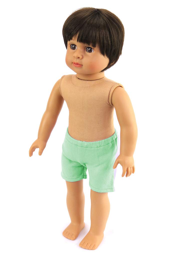 American Fashion World 18-Inch 'Mason' Vinyl Posable Boy Doll with Short Brunette Hair | Undressed Doll | enhanced Quality & Design