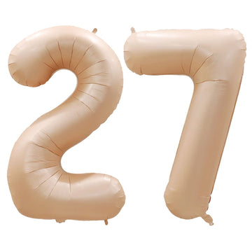 Goer Number 27 Balloons For 27Th Birthday Party Decorations,42 Inch Jumbo Foil Helium 72 Balloons For 72Nd Birthday Party Decoration (Caramel)