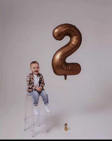 Dark Brown 2 Balloon, Coffee Brown Number Balloons 40 Inch, Chocolate Brown 2Nd Balloon Number Birthday Decorations, Brown Secon